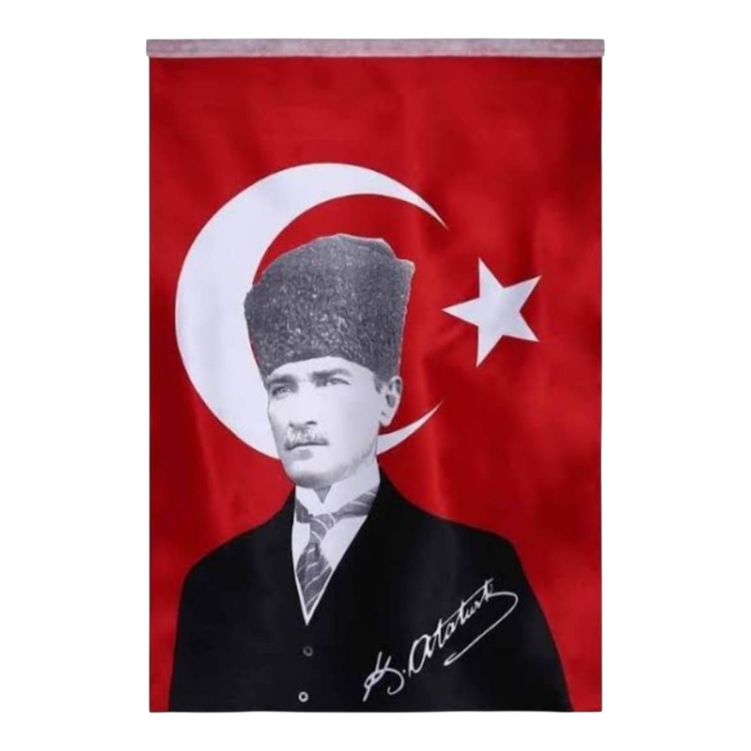 70X105 ATATÜRKLÜ SATEN BAYRAK