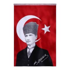 70X105 ATATÜRKLÜ SATEN BAYRAK
