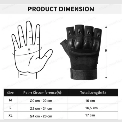 Taktik Combat MW526S Siyah FlexShield 511 Model Motosiklet Operasyon Outdoor Sport Korumalı Yarım Parmaksız Eldiven