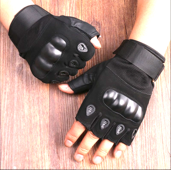 siyah Taktik parmaksız eldiven sert Knuckle Paintball Airsoft avcılık savaş sürme yürüyüş askeri yarım parmak eldiven